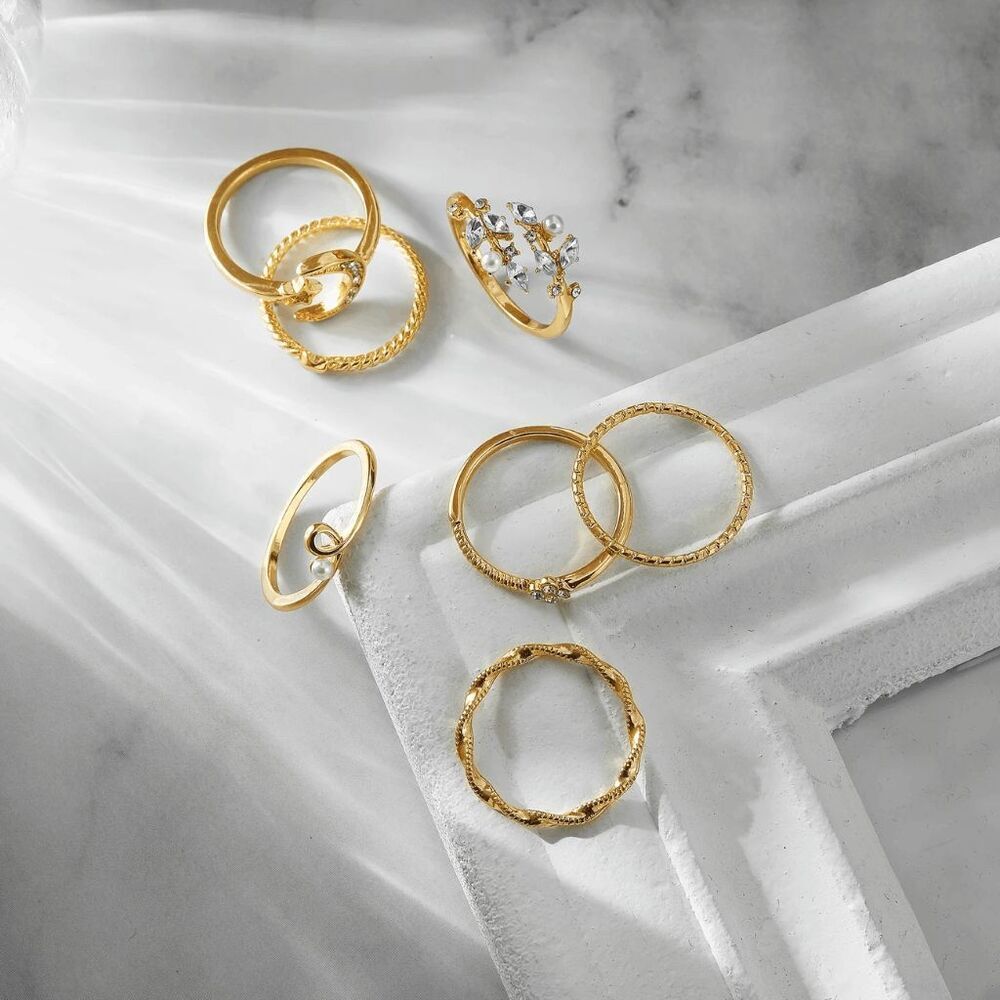 Boho Layer Stackable Diamond Rings - 10 Piece - Picture 6 of 8
